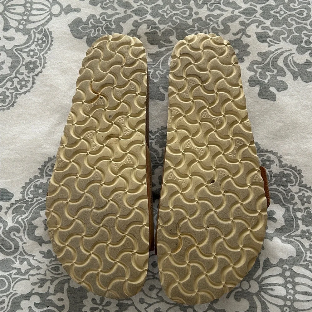 Birkenstock Madrid Cognac Tan Sandals with Gold Buckle, size 41 - Picture 2 of 8